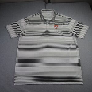 Oklahoma State Cowboys Polo Shirt Mens XXL White Black Stripe Columbia Golf NCAA